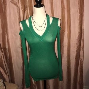 Bailey 44 Cold Shoulder Green Top XS